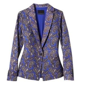 Banana Republic Blue Paisley Linen blend Blazer 8